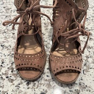 Vince Camuto Tan Lace-Up Sandals